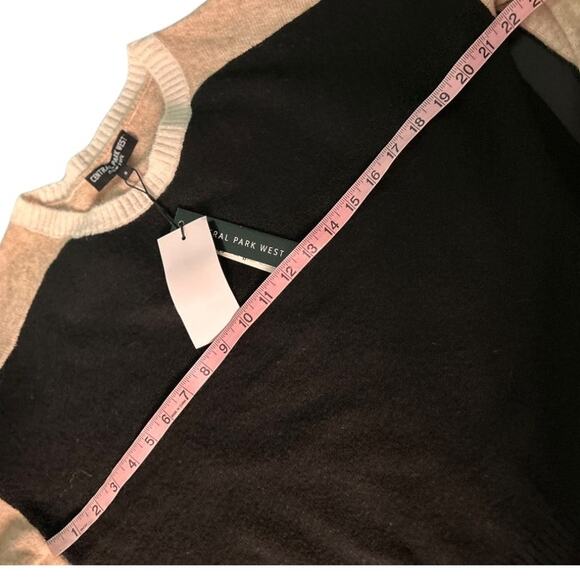 NWT Revolve/Central Park West Deacon Black Tan Gray Color Blocked Crewneck Small - Picture 4 of 10